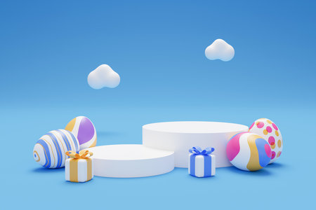easter gift podium product display 3d render.の写真素材