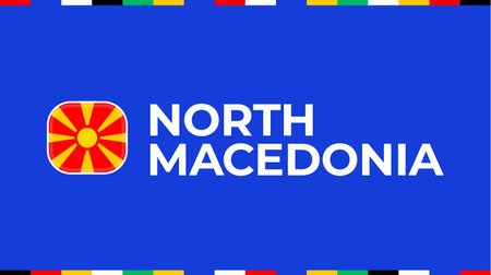 north madedonia flag football 2024 tournament.のイラスト素材