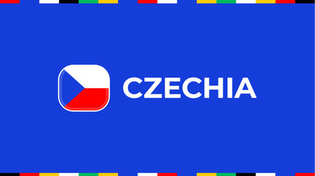 czechia flag football 2024 tournament.のイラスト素材