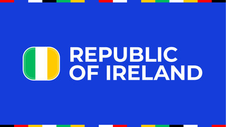 republic of ireland flag football 2024 tournament.のイラスト素材