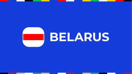 belarus flag football 2024 tournament.のイラスト素材