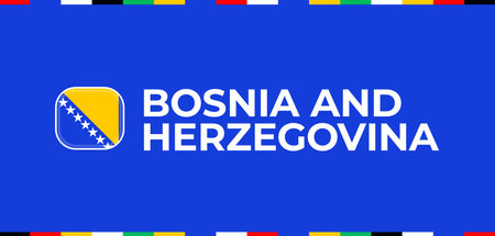 bosnia and herzegovina flag football 2024 tournament.のイラスト素材
