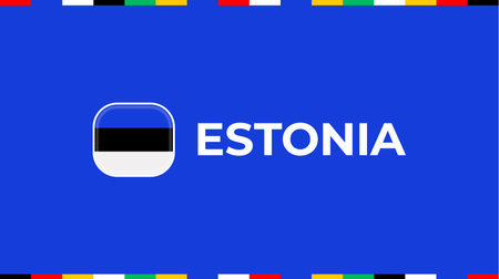 estonia flag football 2024 tournament.のイラスト素材
