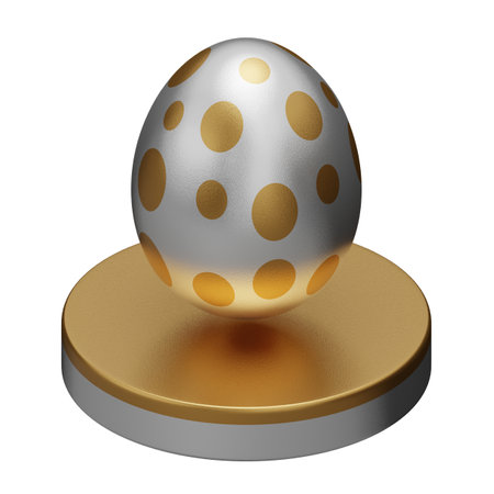 golden egg podium easter 3d illustration.の写真素材