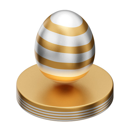 golden egg podium easter 3d illustration.の写真素材