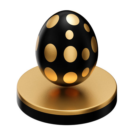 golden egg podium easter 3d illustration.の写真素材