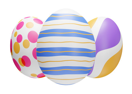 easter egg colorful three 3d illustration.の写真素材