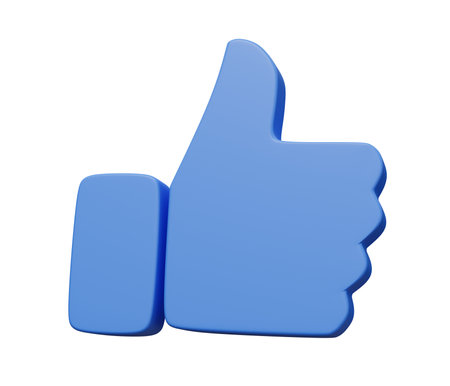 thumbs up like 3d. 3d render cartoon minimal icon illustration.の写真素材