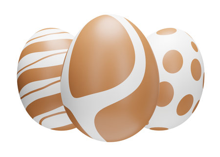 easter gold egg three 3d illustration.の写真素材