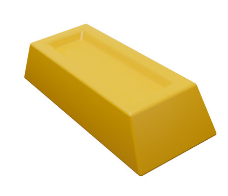 gold bar 3d. 3d render cartoon minimal icon illustration.の写真素材