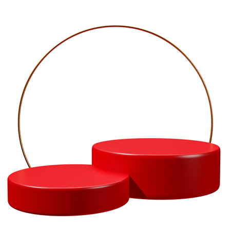 red podium product display 3d render.の写真素材