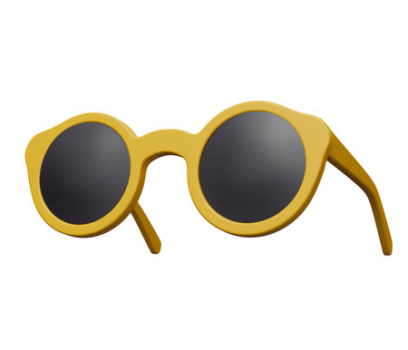 Sunglasses round 3d. 3d render cartoon minimal icon illustration.の写真素材