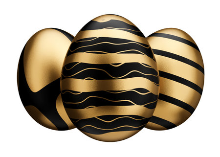 easter gold egg three 3d illustration.の写真素材
