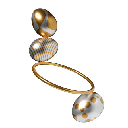 Easter eggs balanced creative meditation 3d render.の写真素材