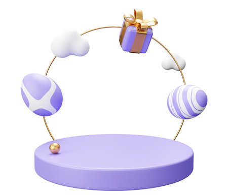 easter egg podium arch 3d render.の写真素材