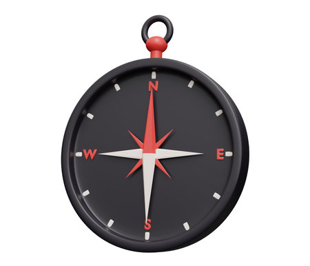 compass 3d icon. 3d render cartoon minimal icon illustration.の写真素材