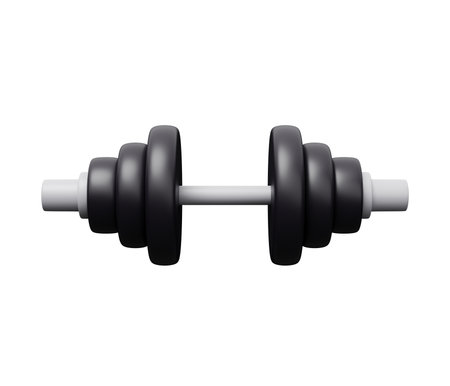 dumbbell 3d icon. 3d render cartoon minimal icon illustration.の写真素材