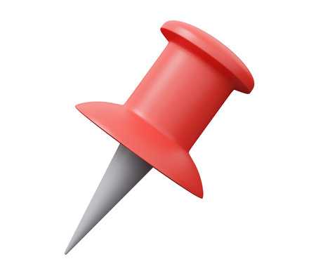 pushpin 3d render icon. 3d render cartoon minimal icon illustration.の写真素材