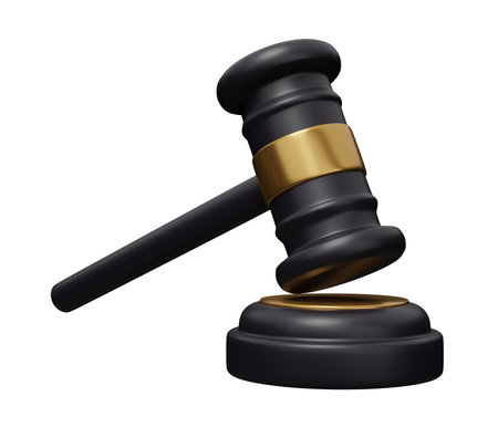 judges hammer 3d. 3d render cartoon minimal icon illustration.の写真素材