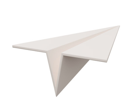 paper plane 3d. 3d render cartoon minimal icon illustration.の写真素材