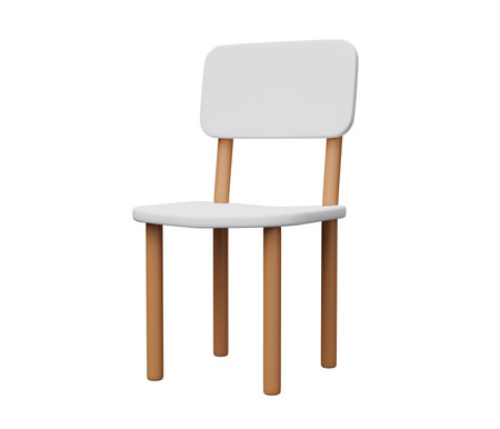 chair furniture 3d render. 3d render cartoon minimal icon illustration.の写真素材