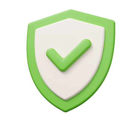 shield checkmark 3d icon.の写真素材