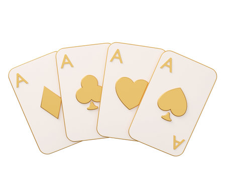 casino poker gold 3d illustration render minimal creative gambling illustration.の写真素材