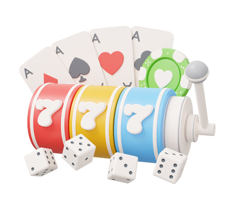 777 casino poker 3d render minimal creative gambling illustration.の写真素材