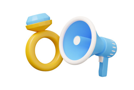 ring megaphone speaker 3d.の写真素材