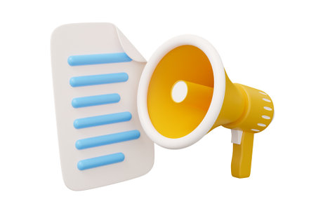 document megaphone speaker 3d.の写真素材