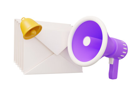 mail bell megaphone speaker 3d.の写真素材