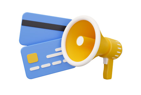 credit card megaphone speaker 3d.の写真素材