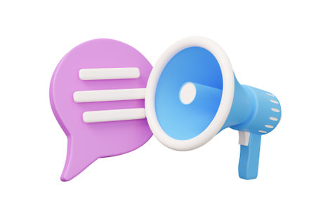 chat megaphone speaker 3d.の写真素材