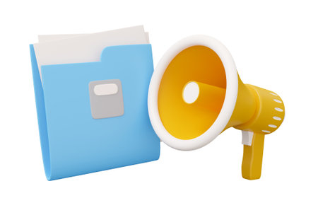 folder megaphone speaker 3d.の写真素材