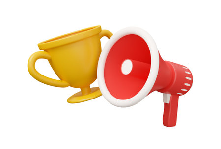 trophy megaphone speaker 3d.の写真素材