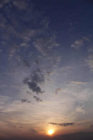 Clouds on the blue sky in the middle of a dayの写真素材