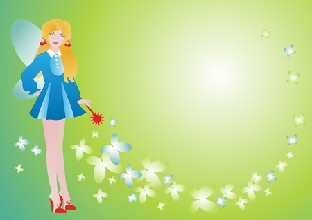 Elf & butterfly backgroundのイラスト素材