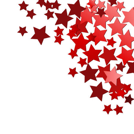 Holiday red stars isolated on white backgroundのイラスト素材
