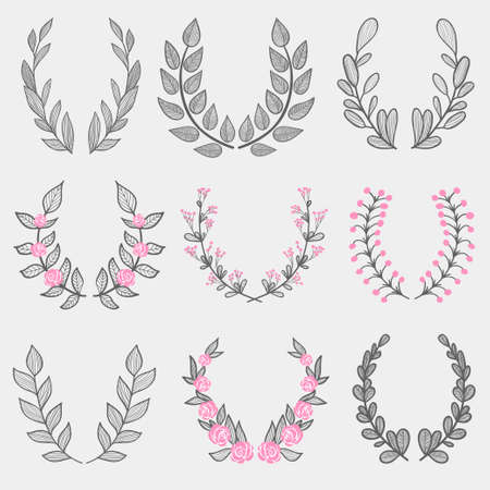 The set of hand drawn vector decorative elements for your design.のイラスト素材