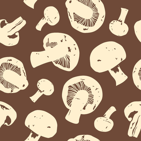 Vector seamlesss pattern with champignonsのイラスト素材