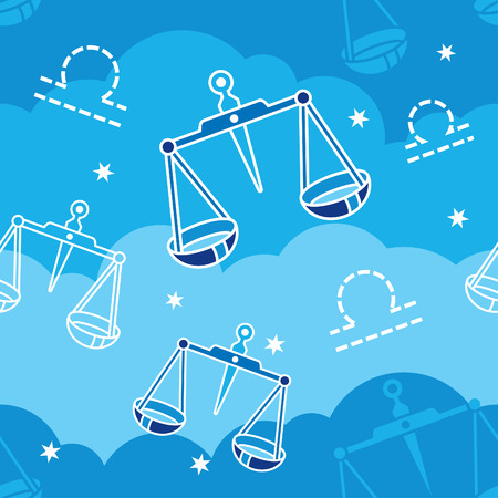 Vector seamless pattern with Libra astrology symbolsのイラスト素材