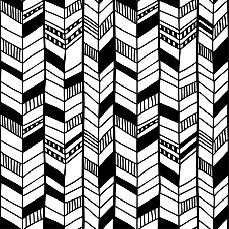 Handdrawn chevron seamless pattern. Vector background.のイラスト素材