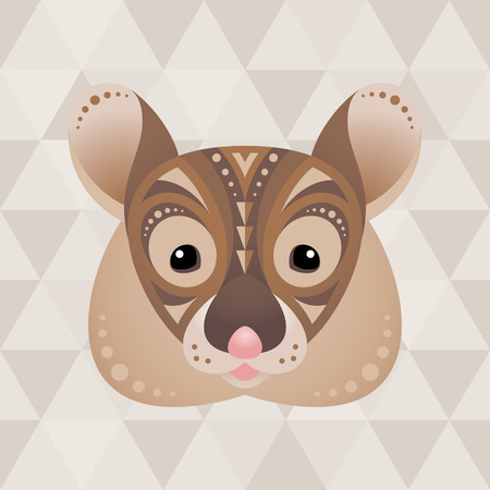 Mouse. Chinese horoscope sign. Vector illustration in ethno style.のイラスト素材