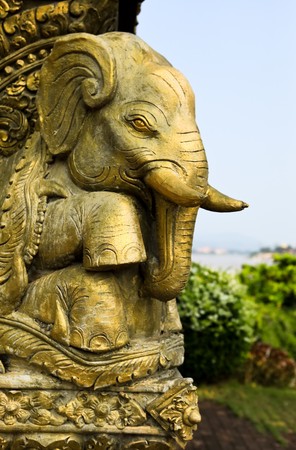 Elephant statue at the goden Triangle, Thailand.の写真素材