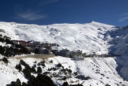 Horizontal view of a spanish resort station, Prado Llano, Sierra Nevada.
の写真素材