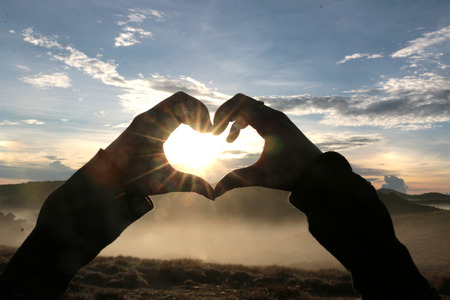 Heart-shaped gesturesの写真素材