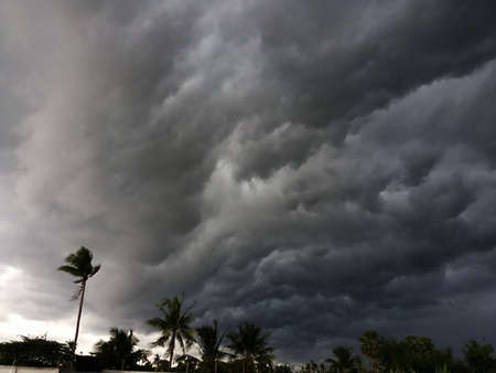 big storm with gray cloud  before rainstorm ,tornado,typhoon,hurricane  come