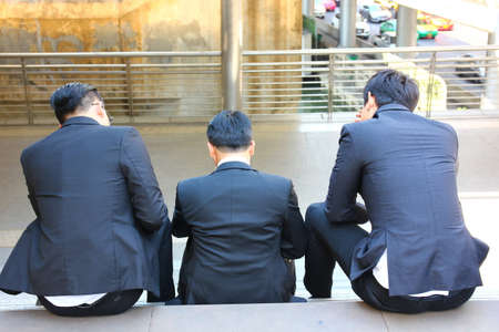 back of business team work in brainstorm moment.の写真素材