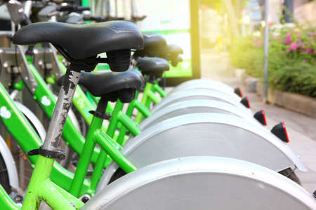 bike rent in cityの写真素材