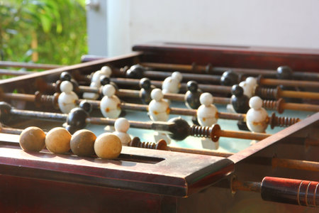 retro table football soccer game